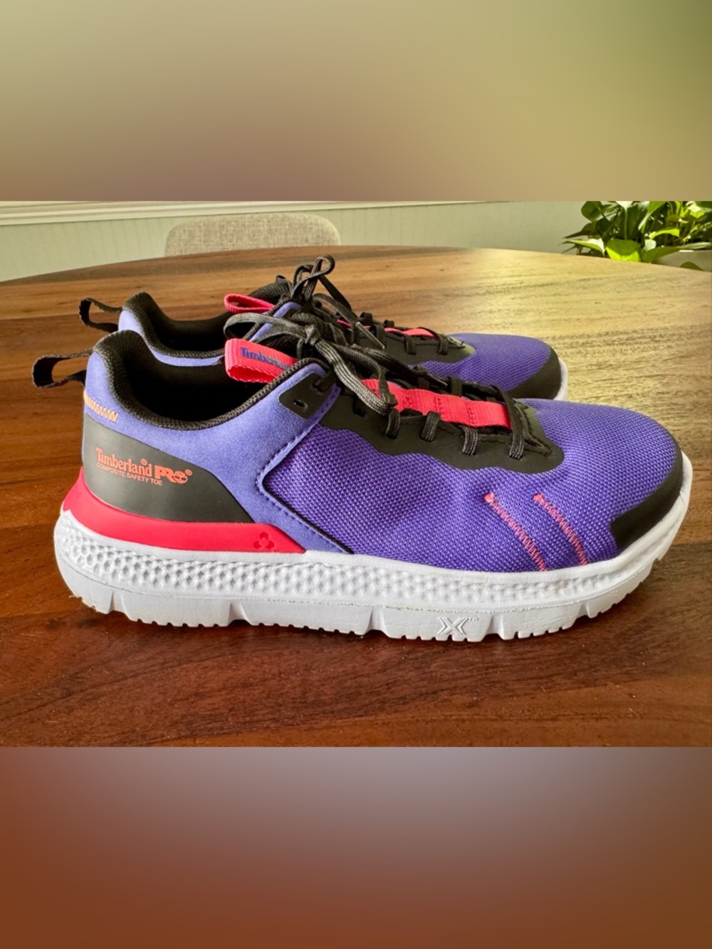Timberland PRO Setra Safety Toe Shoes Women's 8.5 Wide Sneakers Purple Black